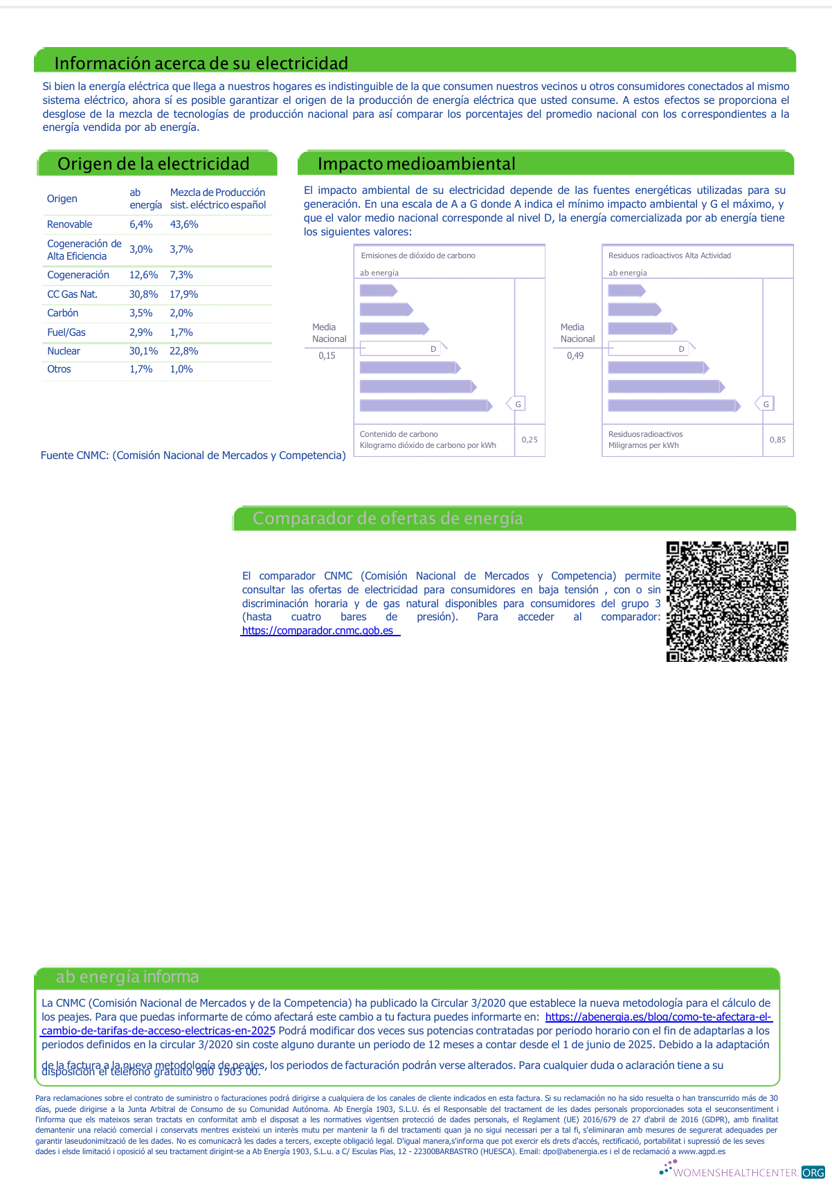 download download Spain Abenergía utility bill template in Word and PDF formats, 3rd page PDF template PDF template
